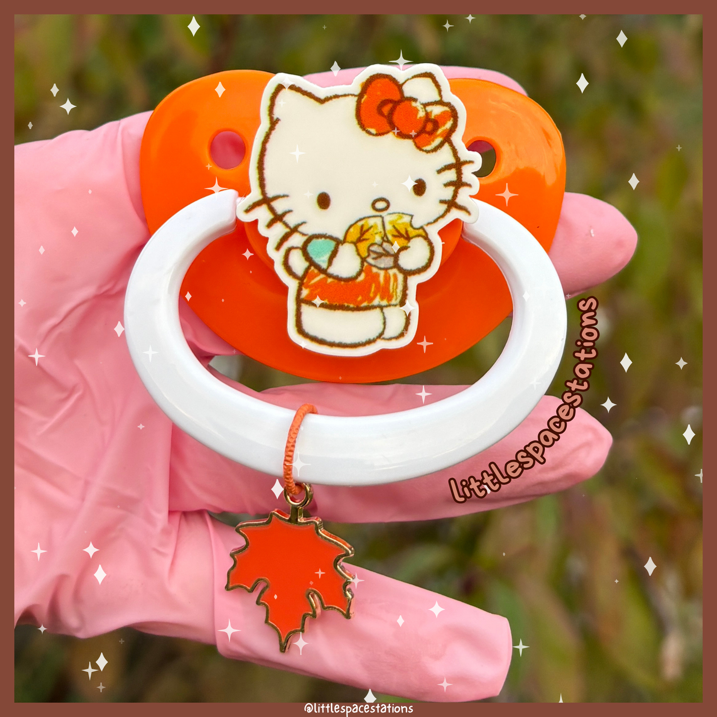 autumn leaf adult pacifier