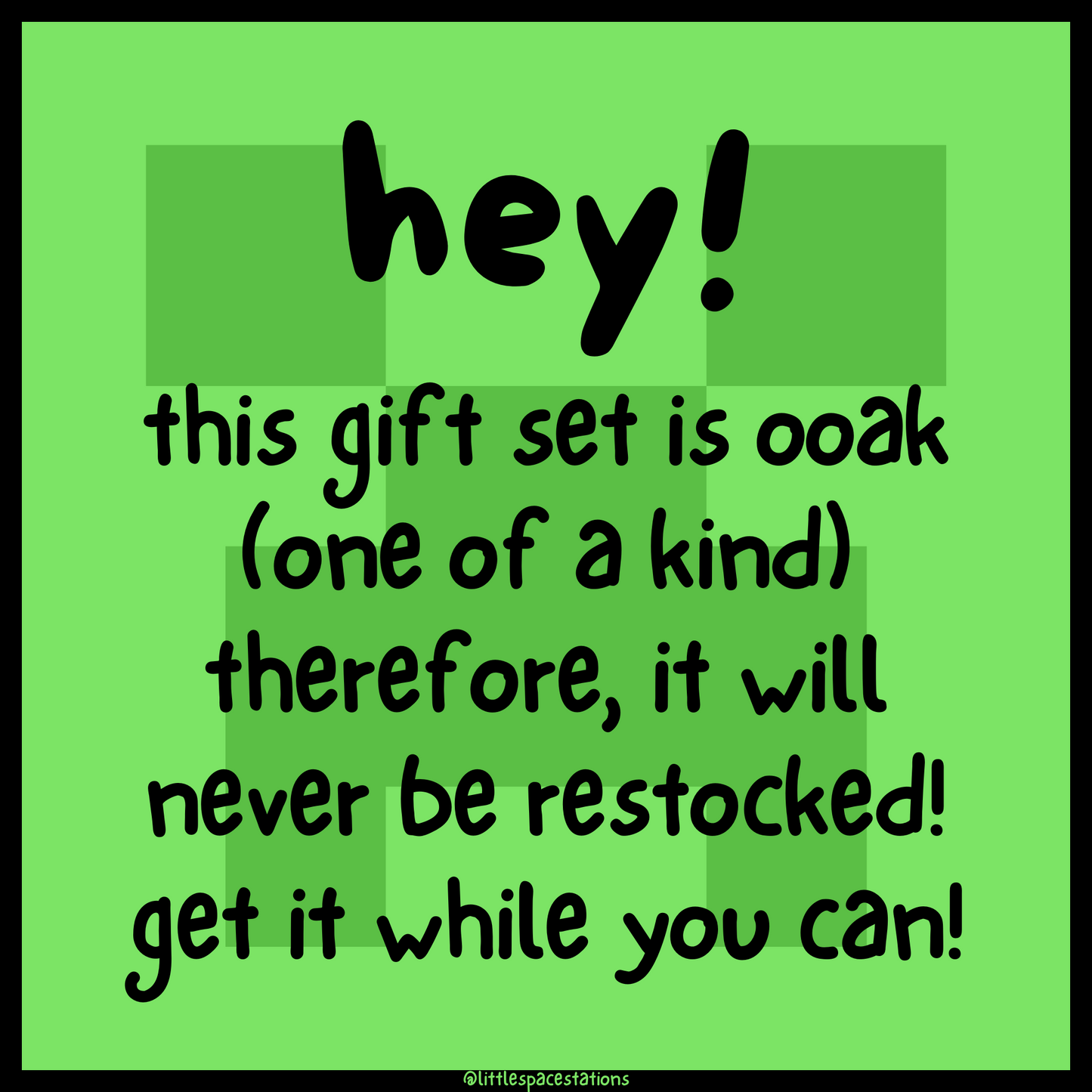 little space / age regression minecraft gift set
