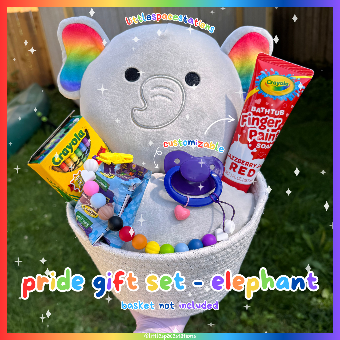 little space / age regression customizable pride gift set - elephant