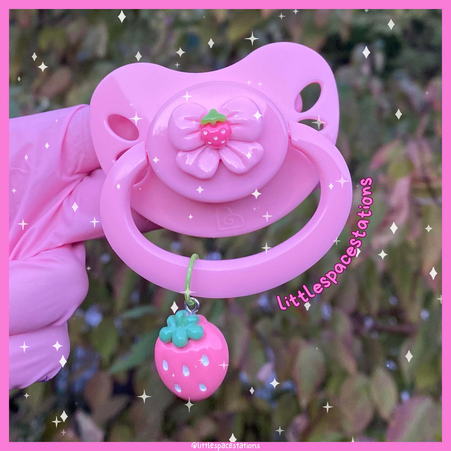 strawberry bow adult pacifier