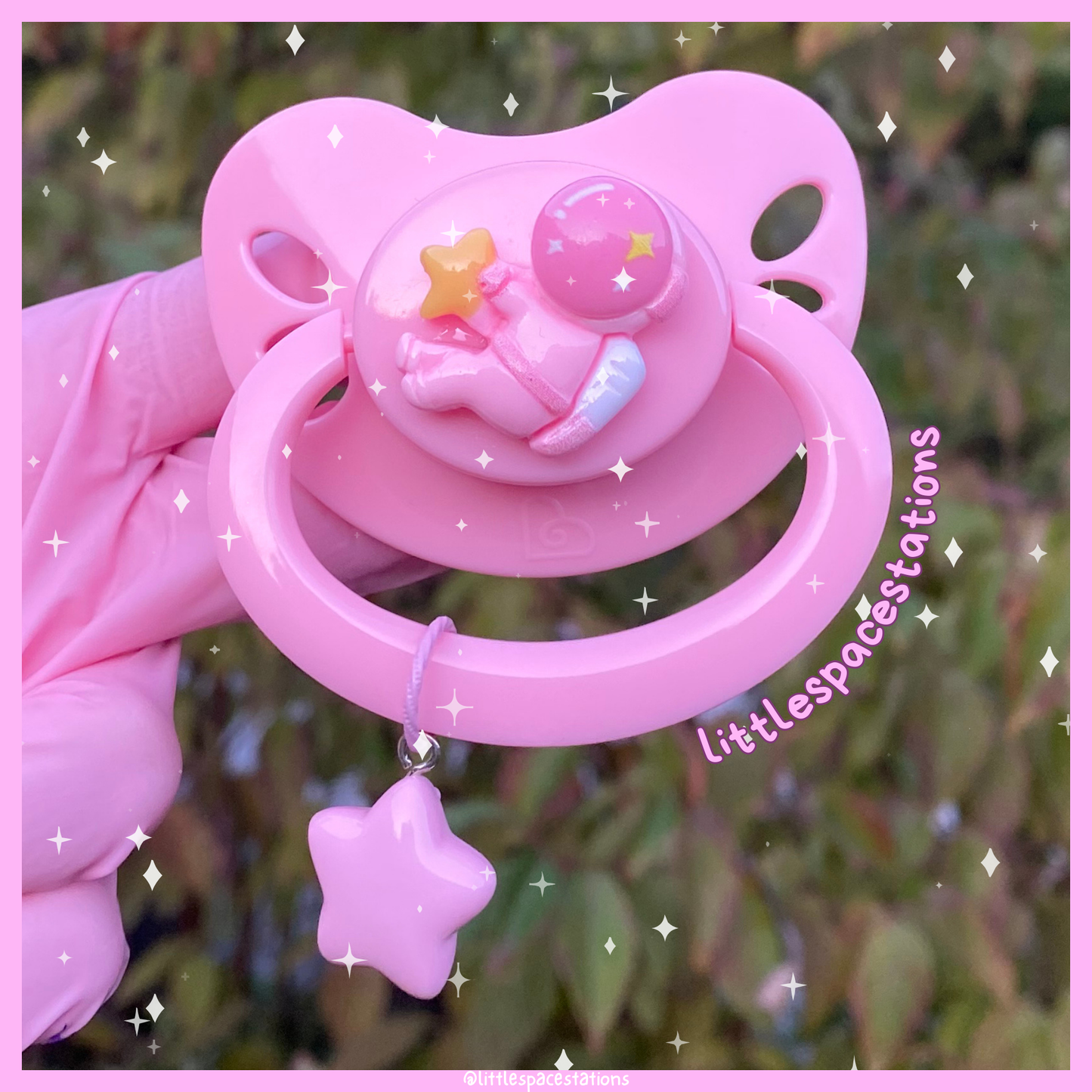 pink astronaut adult pacifier