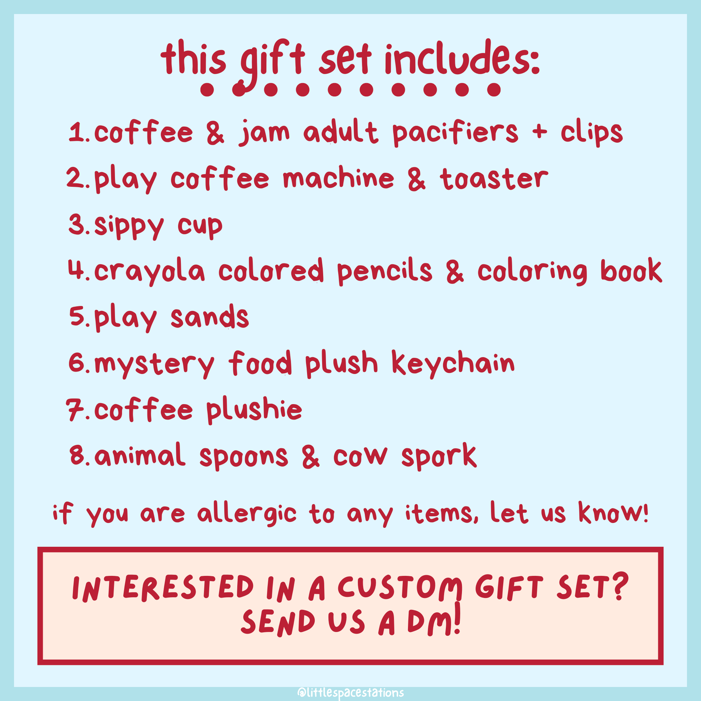 little space / age regression breakfast gift set