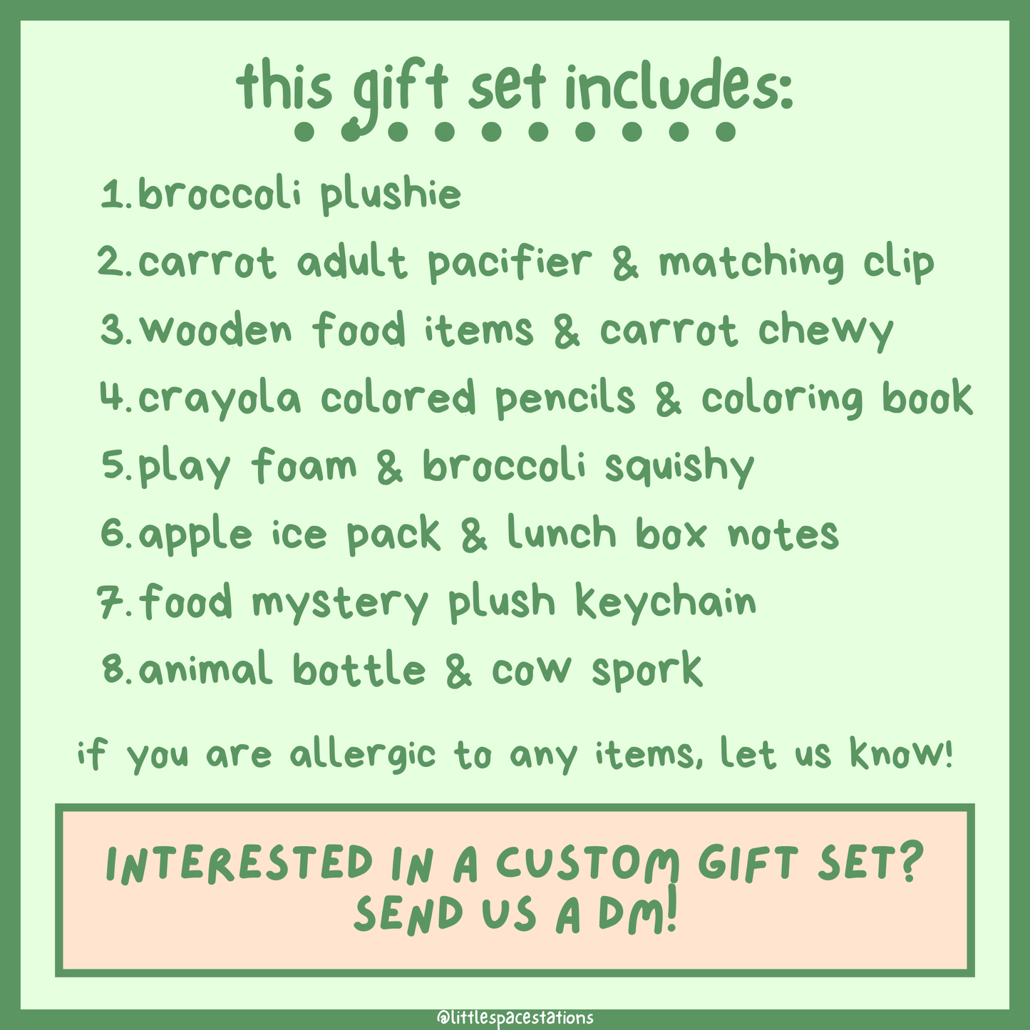 little space / age regression fruits & veggies gift set