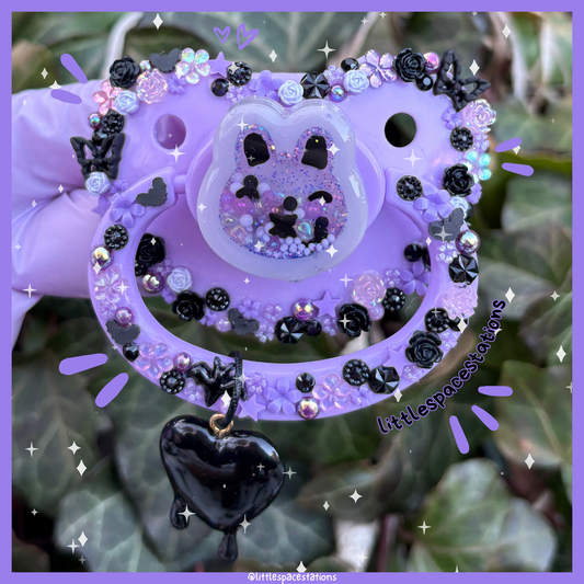 gothic bunny deco adult pacifier