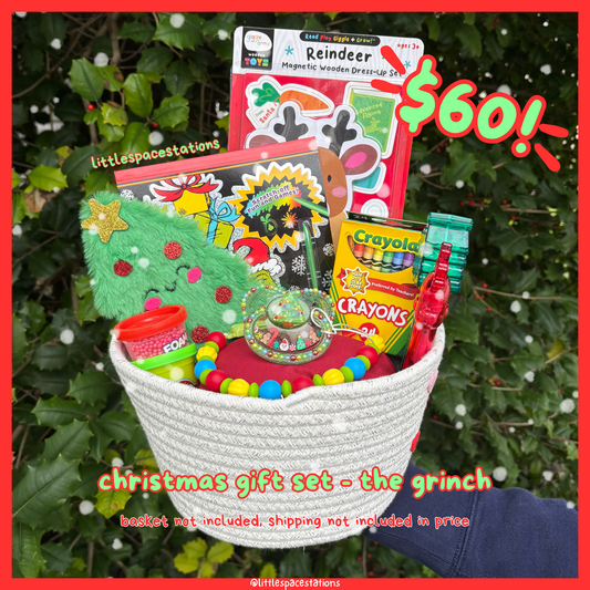 little space / age regression christmas gift set - the grinch