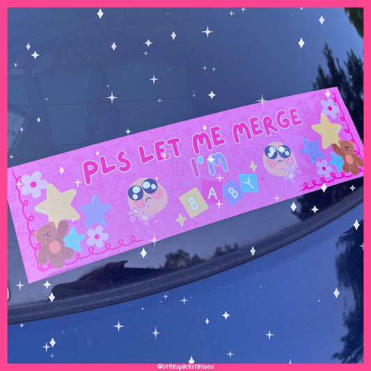 pls let me merge i'm baby bumper sticker