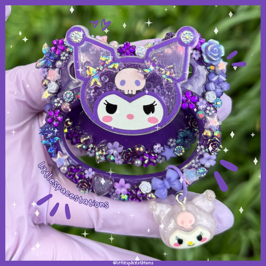 dainty outline kuromi shaker deco adult pacifier