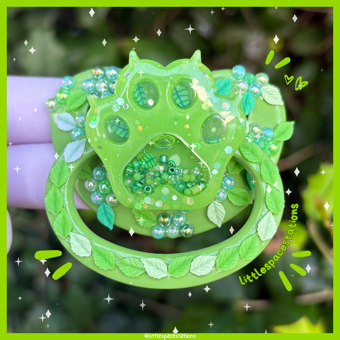 leaf puppy deco adult pacifier