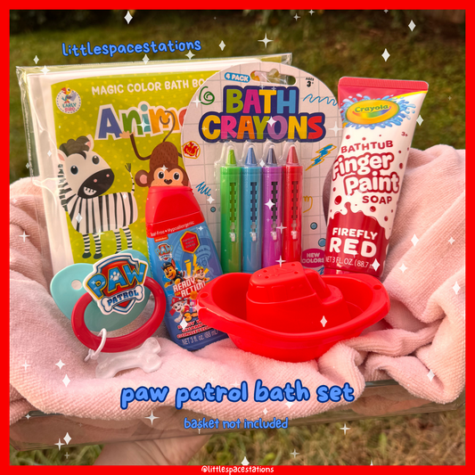little space / age regression paw patrol bath time gift set