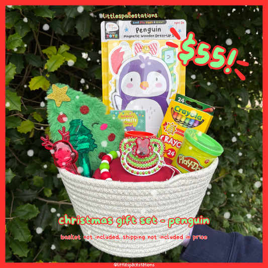 little space / age regression christmas gift set - penguin