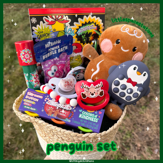 little space / age regression holiday gift set - penguin