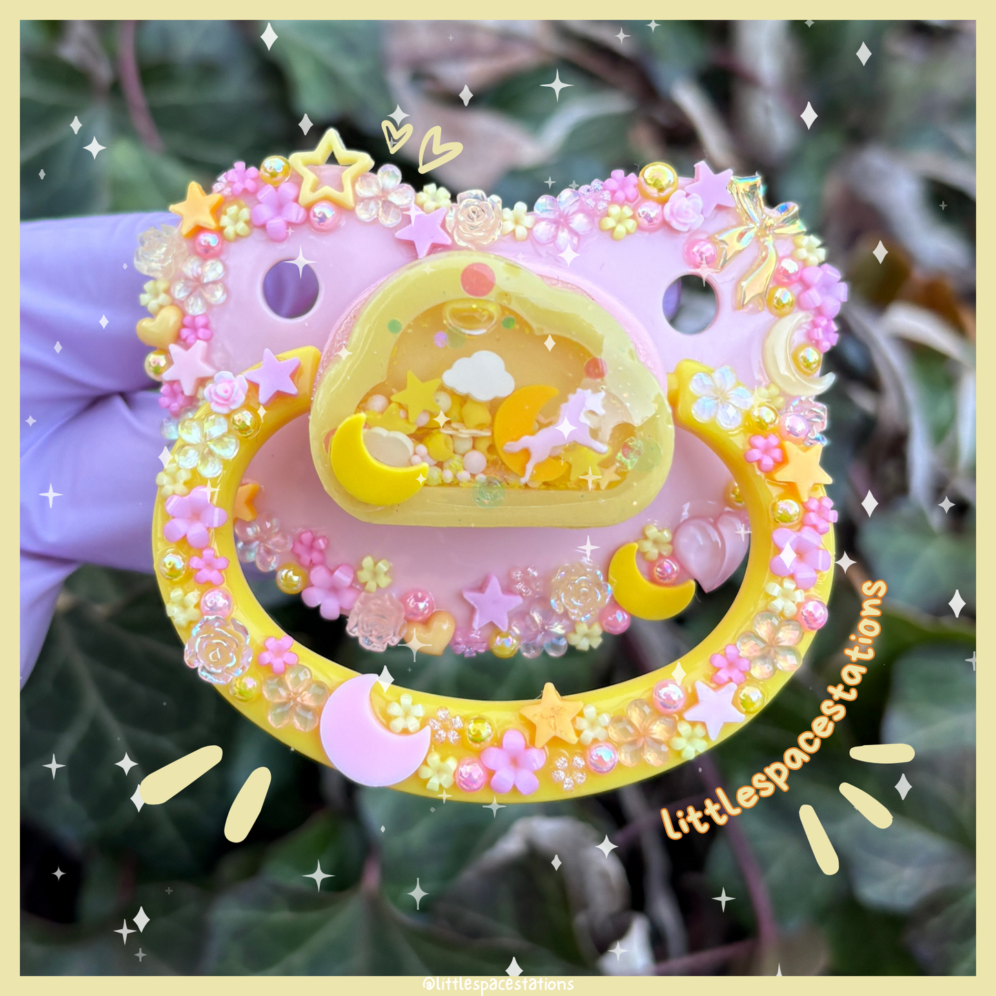 pink & yellow deco adult pacifiers