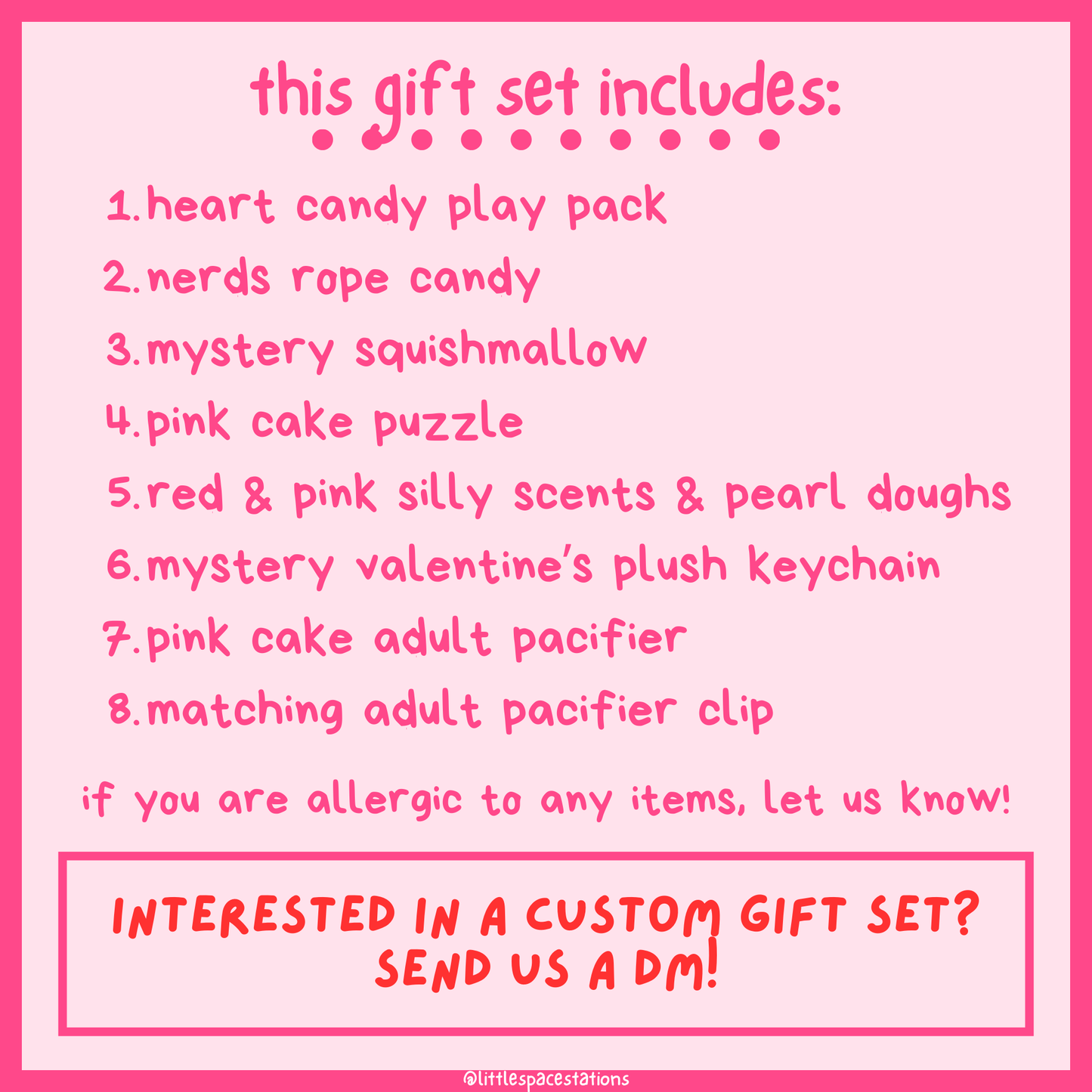 little space / age regression valentine's gift set - cake