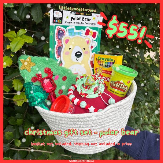 little space / age regression christmas gift set - polar bear