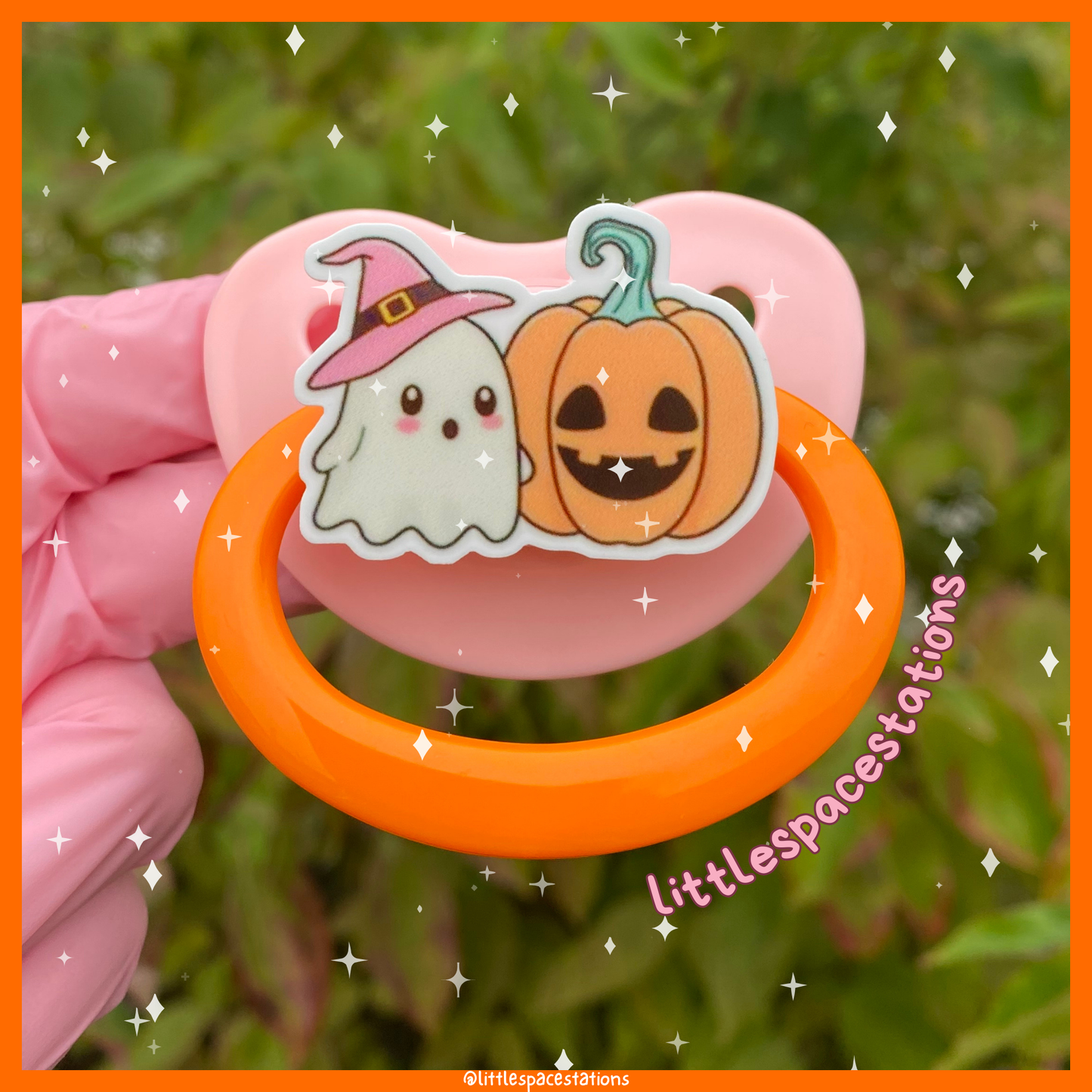 pumpkin ghost adult pacifier