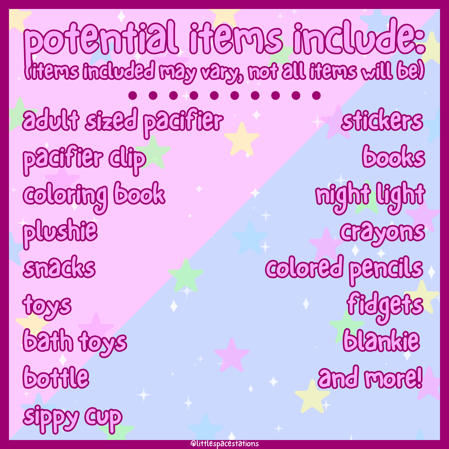 little space/age regression starter pack (sfw)